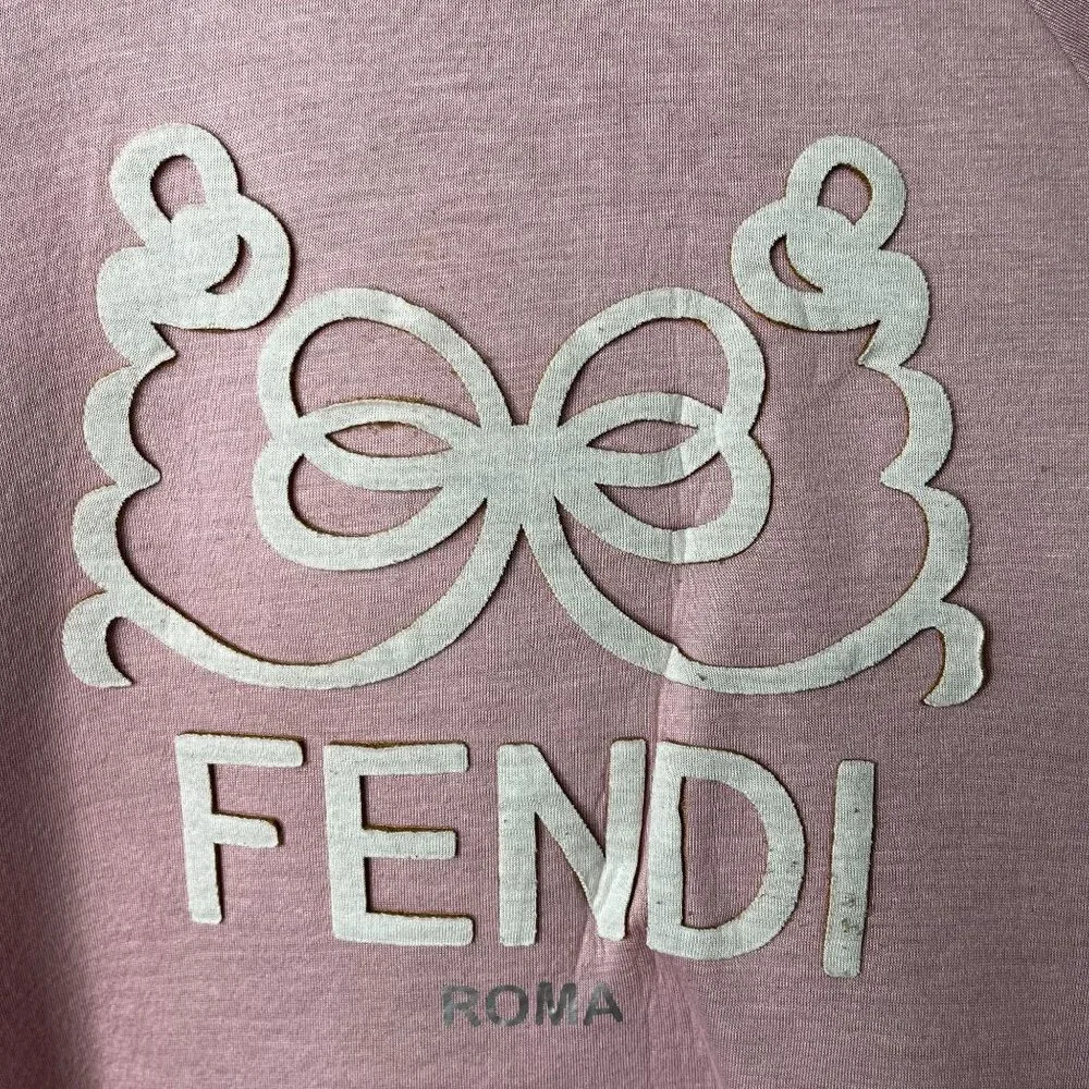 Fendi Kid's Pink Flowy A-Line Ruffle Long Sleeve Dress Size 6 Years - Picture 5 of 14